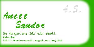 anett sandor business card